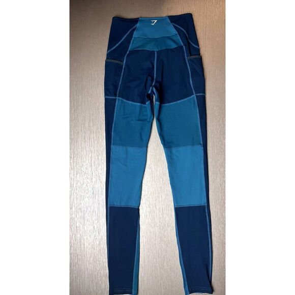 Gymshark Blue Tonal Block Leggings Athletic Size Small Used - Picture 5 of 6